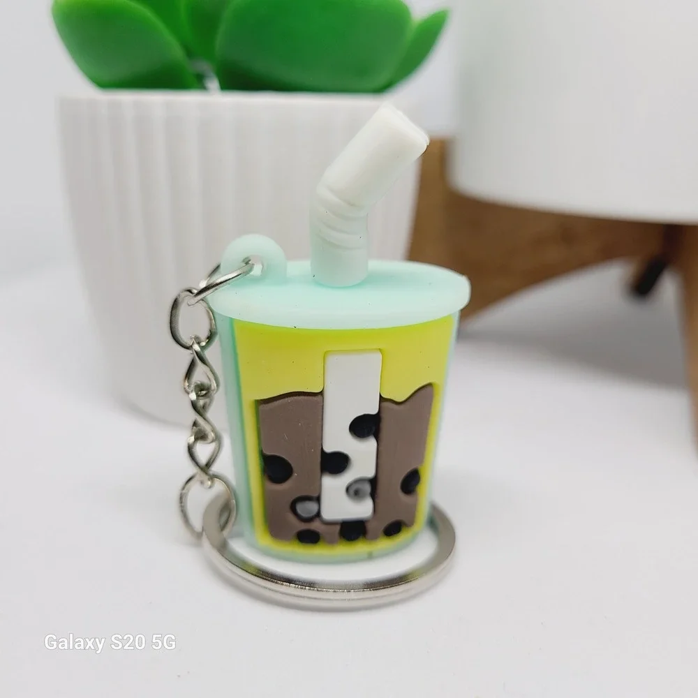 Boba Tea Keychain Cute Drink Keyring Charm Bubble Tea‎ Gift NWOT